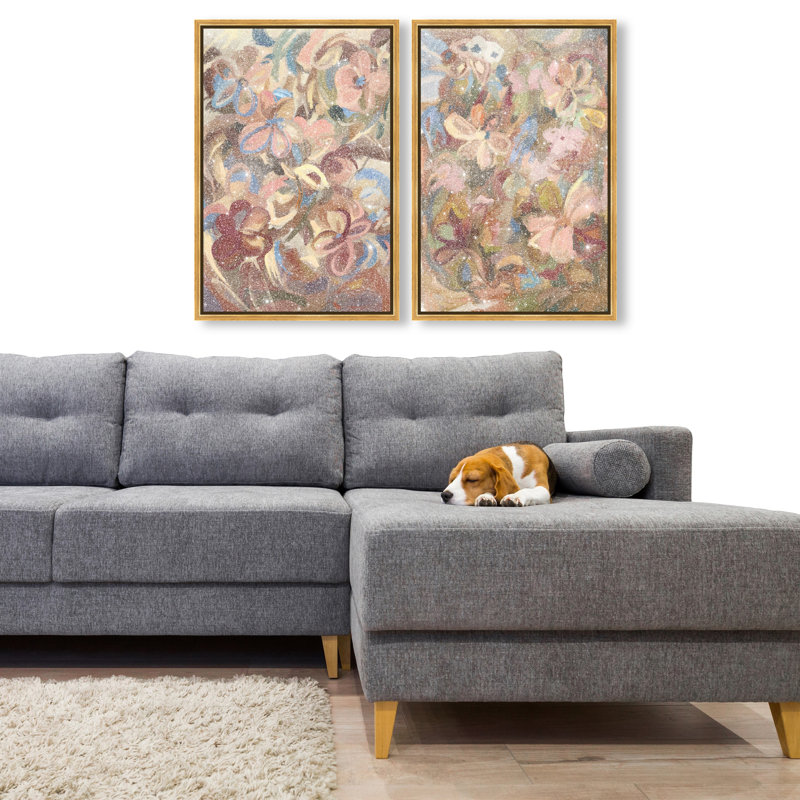 Moving Eden Set Set by Oliver Gal, 62"H x 42"W, Gold Floater Frame