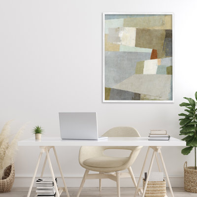 Causeway Neutral Geometrics Framed Giclee, design by Suzanne Nicoll