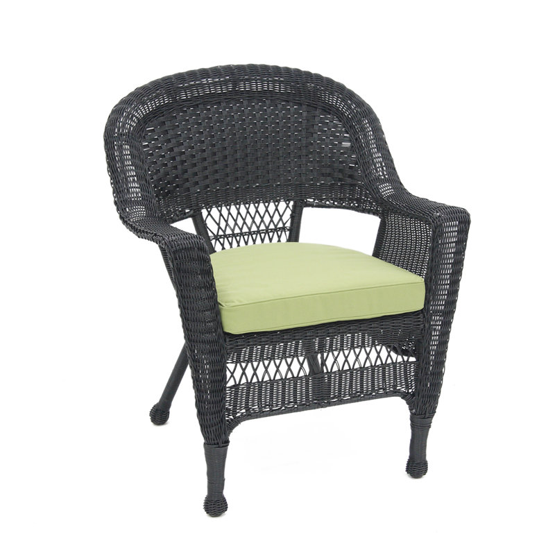 Arliss Steel Outdoor Lounge Chair, Black, Green