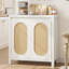 Armoire de rangement avec portes en rotin, étagère réglable pour le salon, la salle à manger ou l'entrée-486681727