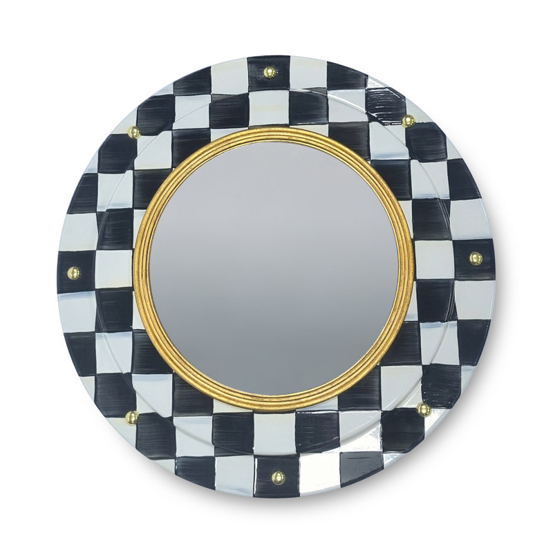 Courtly Check Round Enamel Wall Mirror