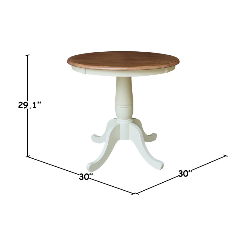 Table de salle à manger à piédestal en bois massif, H 30 po x L 30 po x l 30 po, Noir
