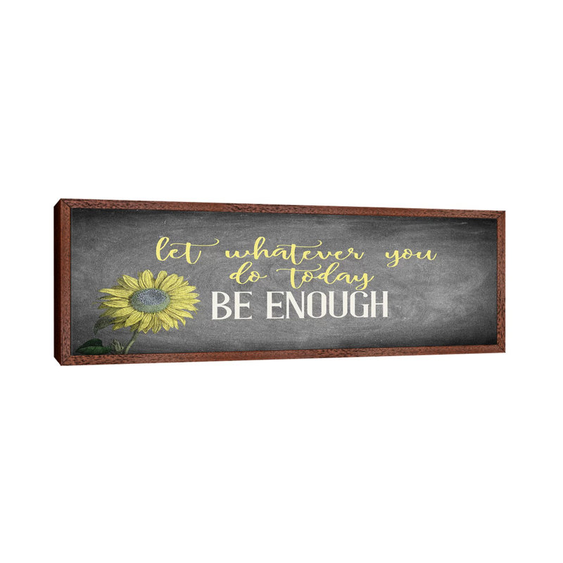 Enough II by Kimberly Allen - Panoramic Print on Canvas, 40.64cm H x 121.92cm W x 3.81cm D, Classic Brown Wood Framed