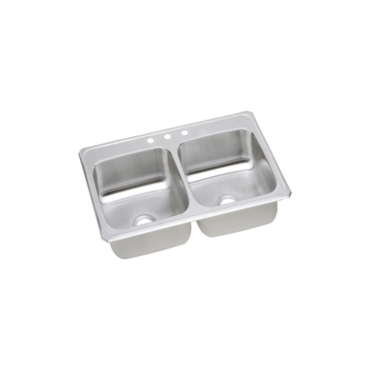 Celebrity 43" L x 22" W Double Basin Drop-in Kitchen Sink