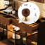 Buffet en bois massif noir et noyer-864250224