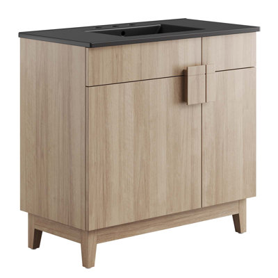 Modway Miles 36'' Free Standing Single Bathroom Vanity with Ceramic Top