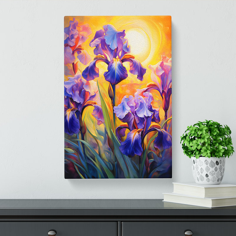 Iris Flower Impressionism No.3 - Print, 60cm H x 40cm W x 3cm D