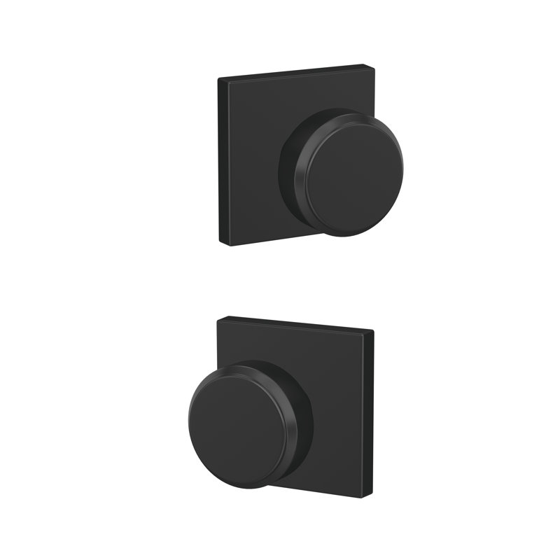 Custom Bowery Hall-Closet and Bed-Bath Knob with Collins Trim, Matte Black