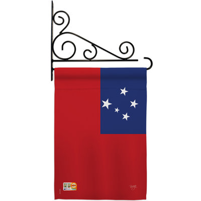 Coussin décoratif à 2 faces de couleur polyester 19 x 13 po ensemble de drapeaux