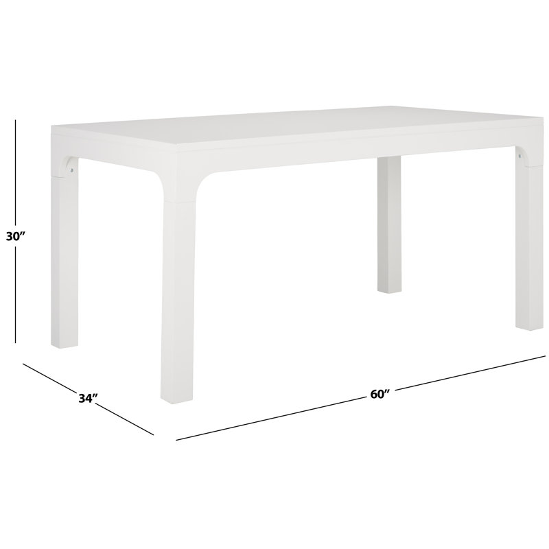 Mahogany Solid Wood Base Dining Table, White