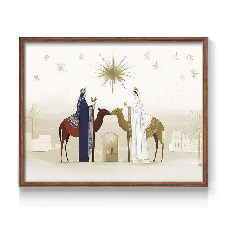 Chirstmas Art-CCL III - Reproduction encadrée - Restickable, H 11 po x l 14 po, Noyer