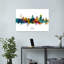 Aquarelle représentant la ligne d'horizon de Leipzig, une architecture contemporaine abstraite, estampe murale.-702845447