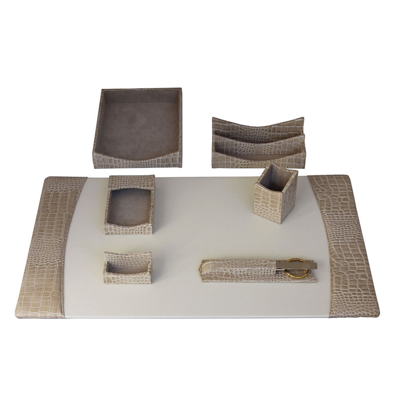 Ensemble d’organisateur de bureau cognac Odonoghue, Brun clair