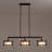 3-Light Linear Kitchen Island Pendant with Textured Water Glass Shades and Adjustable Rod