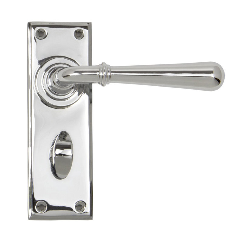 Newbury Lock Door Handle Kit, Polished Chrome