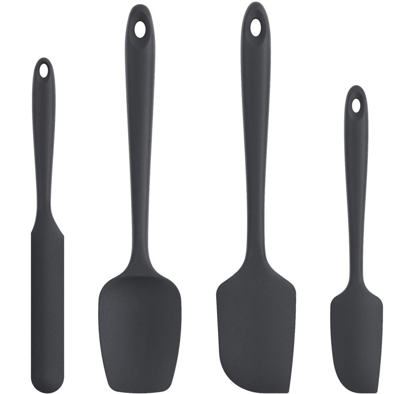 600ºF High Heat-Resistant Silicone Spatula Set, Seamless BPA-Free Kitchen Baking Cooking Mixing Scraping Flexible Rubber Silicone Scraper For Cake Non-Stick Cookware