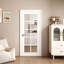 Dalle de porte intérieure 24 po x 10 po 24 po x 24 po, porte de garde-manger à noyau solide en verre transparent, bois manufacturé blanc apprêté, prêt à peindre (sans cadre / quincaillerie)-123038480