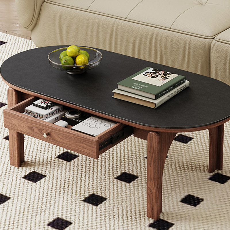 Table basse en bois de noyer massif