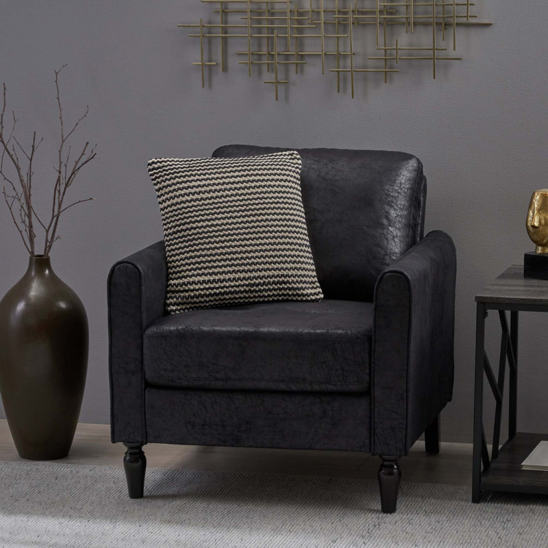 Fauteuil club large de 78,74 cm Grenkie, Noir