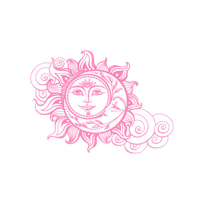 Décalcomanie murale soleil et lune