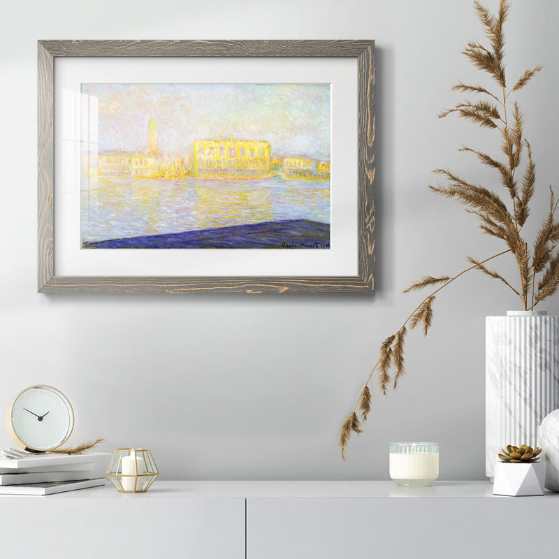 Monet, impression sur papier encadrée, H 28 po x l 42 po, Gris