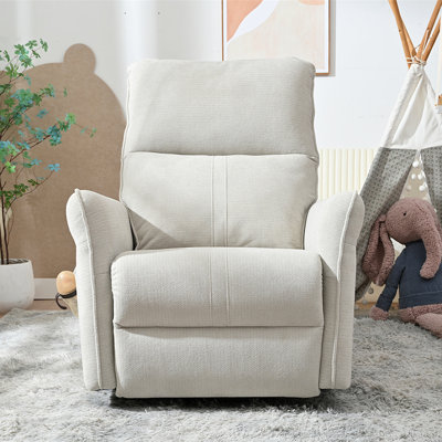 Fauteuil inclinable à bascule pivotant à 270 ° pour adultes, fauteuil inclinable à bascule pivotant, petit fauteuil inclinable électrique inclinable (pivotant à 270 ° en tissu)