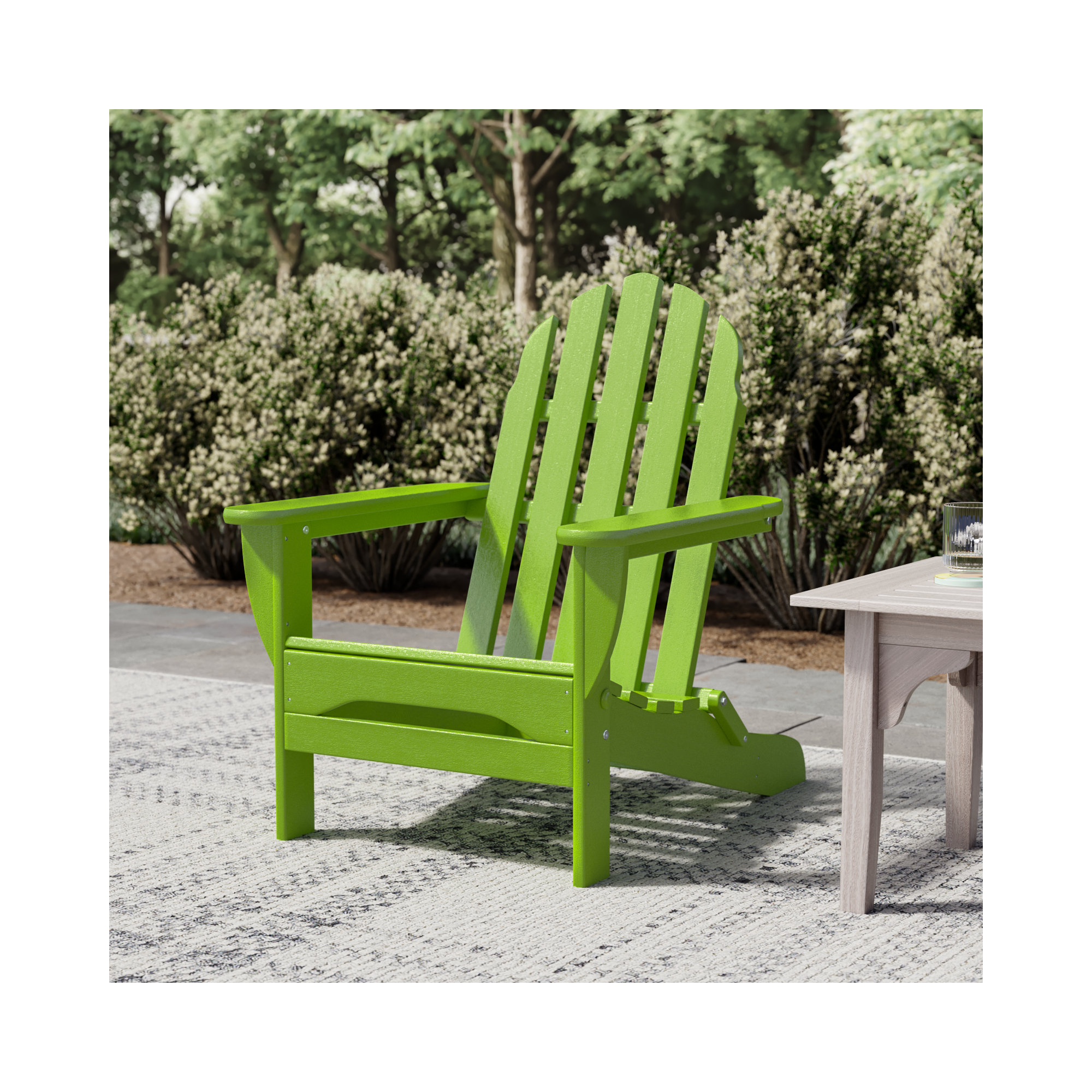 POLYWOOD Classic Adirondack Folding Adirondack Chair, Lime