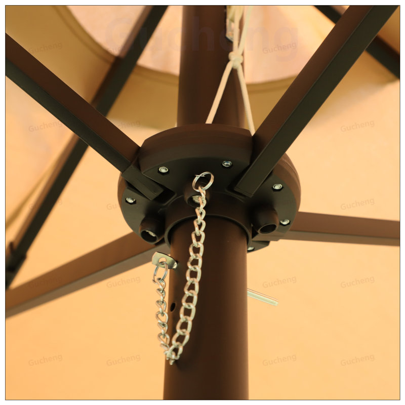 Grand parapluie de marché pour terrasse simple à double face avec base durable pour une ombre et une protection maximales