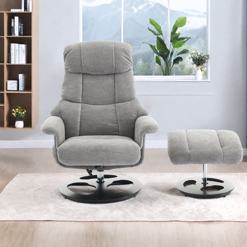 Confortables fauteuils inclinables modernes à 360 °, tissu chenille, massage et réglable, gris