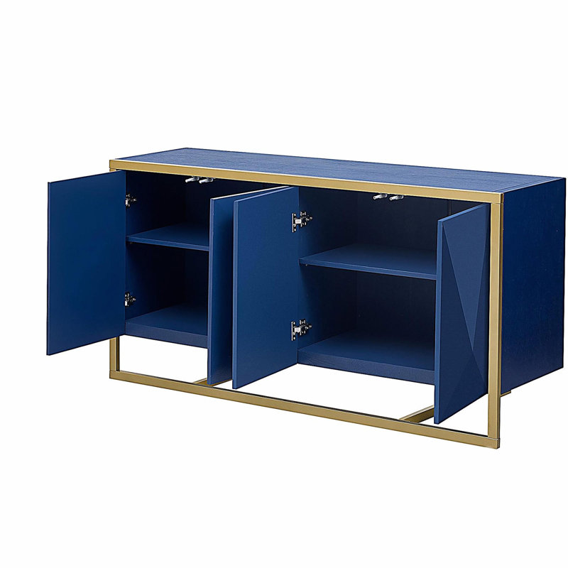 Buffet moderne en placage d'acajou avec pieds en métal uniques, convenant à un bureau, un vestibule, un couloir, un salon, un vestibule