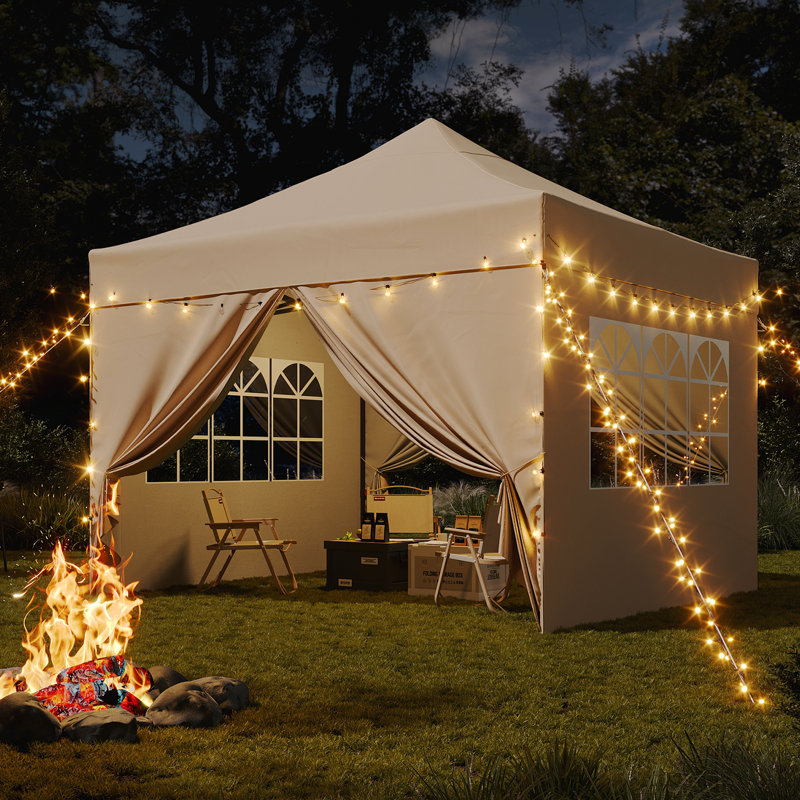 Pop Up Gazebo with Sides Waterproof Outdoor Canopy with Wheeled Carry bag Heavy Duty Instant Shelter for Garden Party BBQ