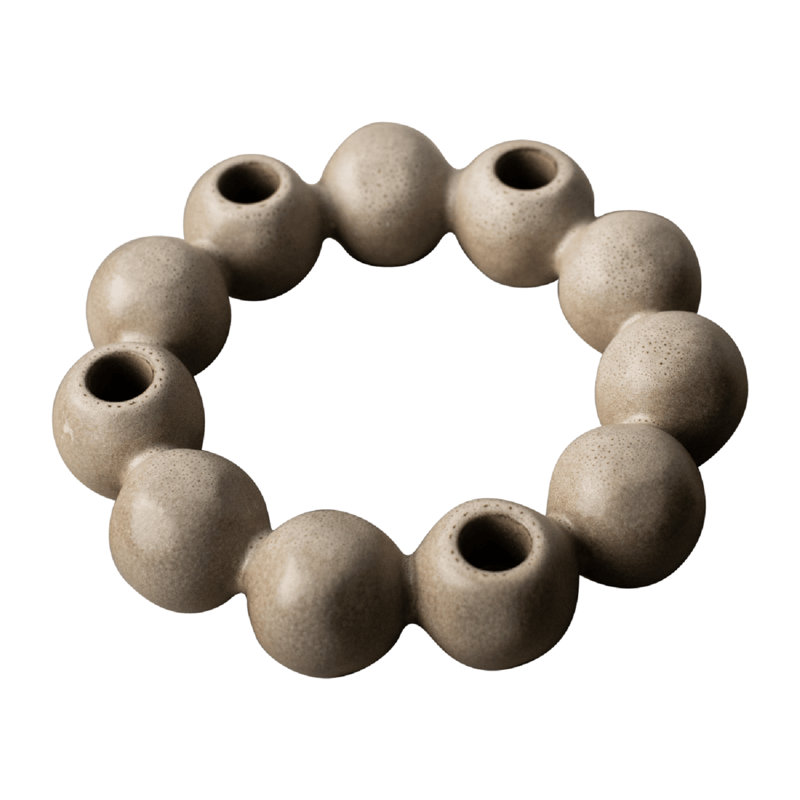 Bright Candle Holder, Beige