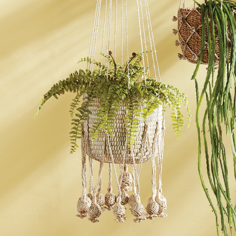 Pot à fleurs suspendu en jute Bryttnie