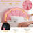 Full Size Upholstered Bed Frame with Storage Drawer, Berber Fleece Platform Bed, Wood Support, No Box Spring Needed, Easy Assembly, Pink-555148111-555148109