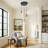 3-Light Cluster Pendant With Clear Glass Shade,Adjustable Length 