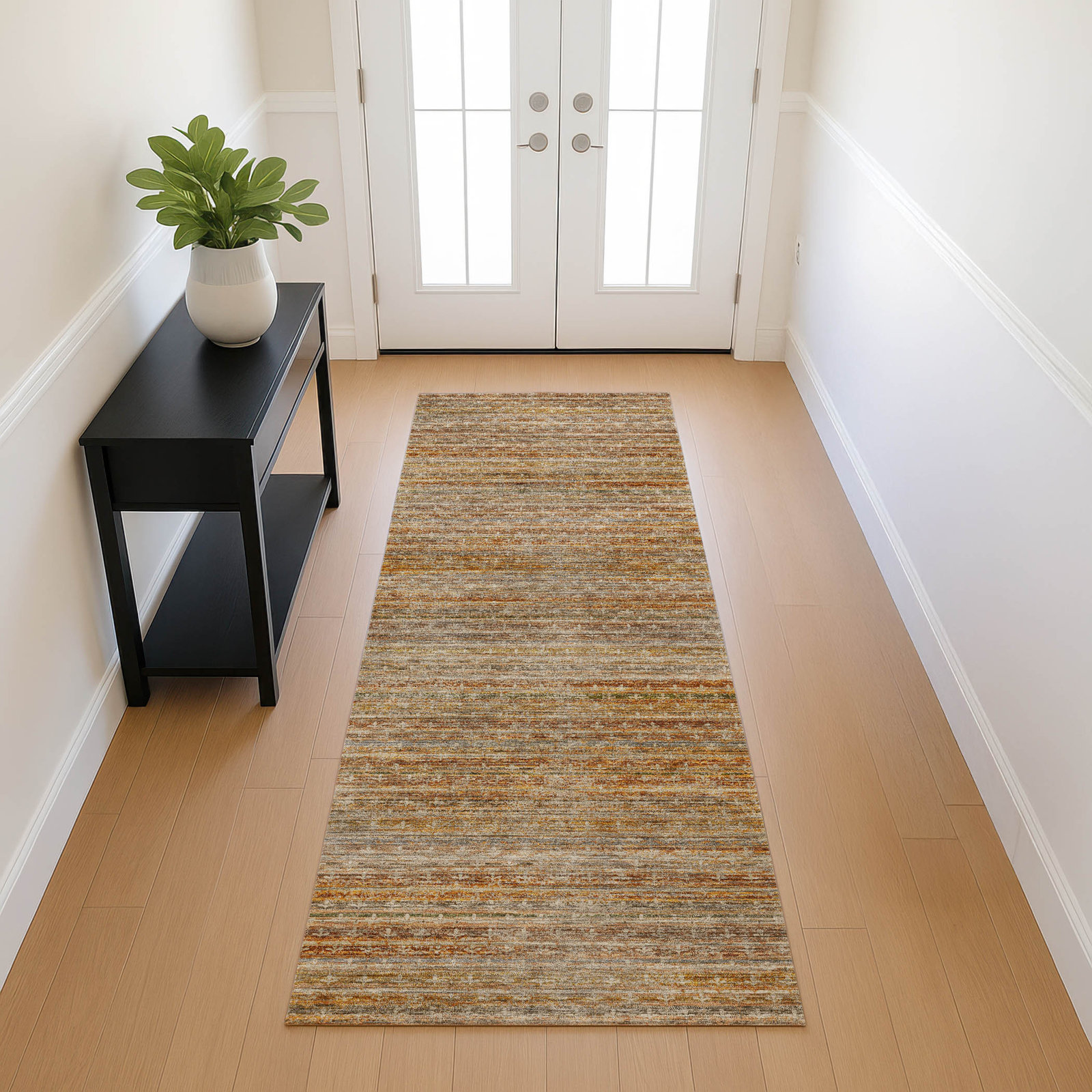 Premium Machine Washable Tirico Casual Rug, Paprika, 2'3" x 7'6" Runner