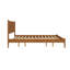 Très grand lit de style Mid-Century avec finition en chêne, ensemble de lattes, sans sommier et composition en bois d'ingénierie pour lit de chambre à coucher, pieds fuselés ronds, construction solide, base à lattes