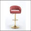 Chaise de bar moderne en velours, dossier évidé avec accoudoirs, cornes dorées, pieds croisés, hauteur réglable-944229869
