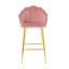 Chaises de bar et table de luxe en velours rose luxueux