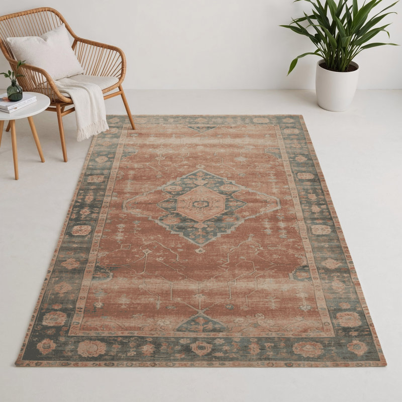 Tapis intérieur et extérieur brun Overdyed, Rectangle 5 pi x 7 pi