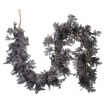 Halloween Decoration Garland, Black & Burgundy, Artificial Roses/Mums/Pumpkin Garland, 6', by Way to Celebrate, Size: 72 inch x 8 inch x 4 inch