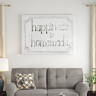 « homemade happy i », art textuel sur toile tendue