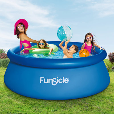 Funsicle 8' x 30" QuickSet Inflatable Ring Top Outdoor Above Ground Pool w/Pump