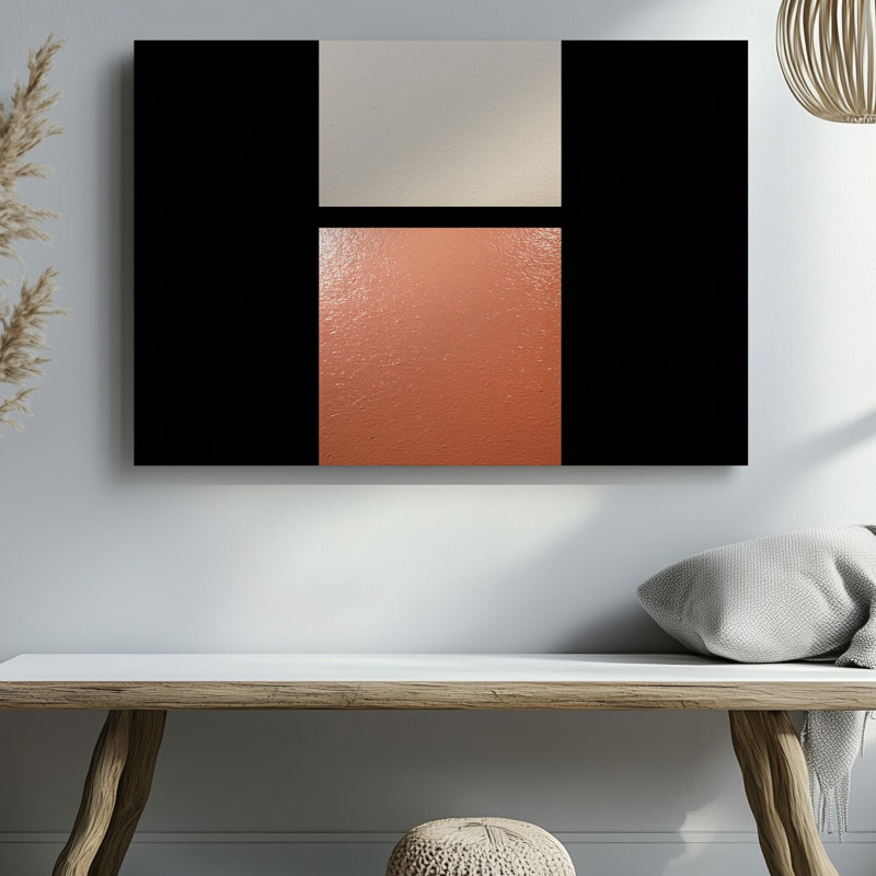 Toile, "abstraite" avec deux échantillons de couleurs rectangulaires positionnés à la verticale sur toile, H 18 po x l 24 po