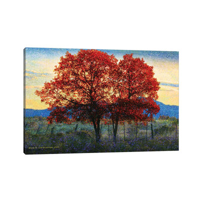 Twin Oaks by Christopher Vest - Wrapped Canvas Painting