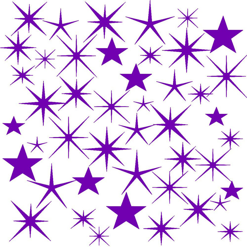 Décalcomanie murale étoiles assorties Hurtado, Mauve