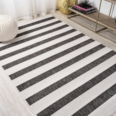 Tapis noir / crème Aveiro