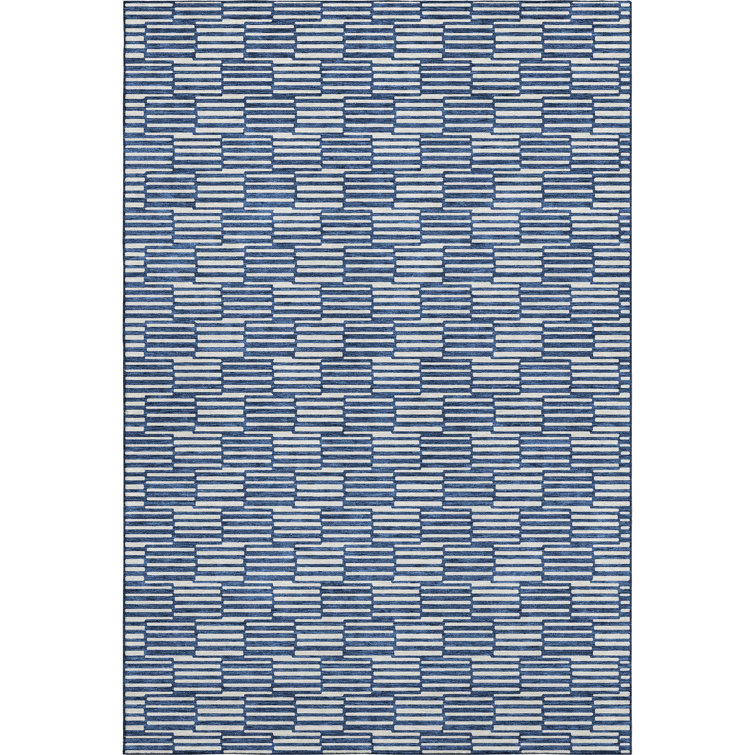 Premium Machine Washable Prisco Navy Rug