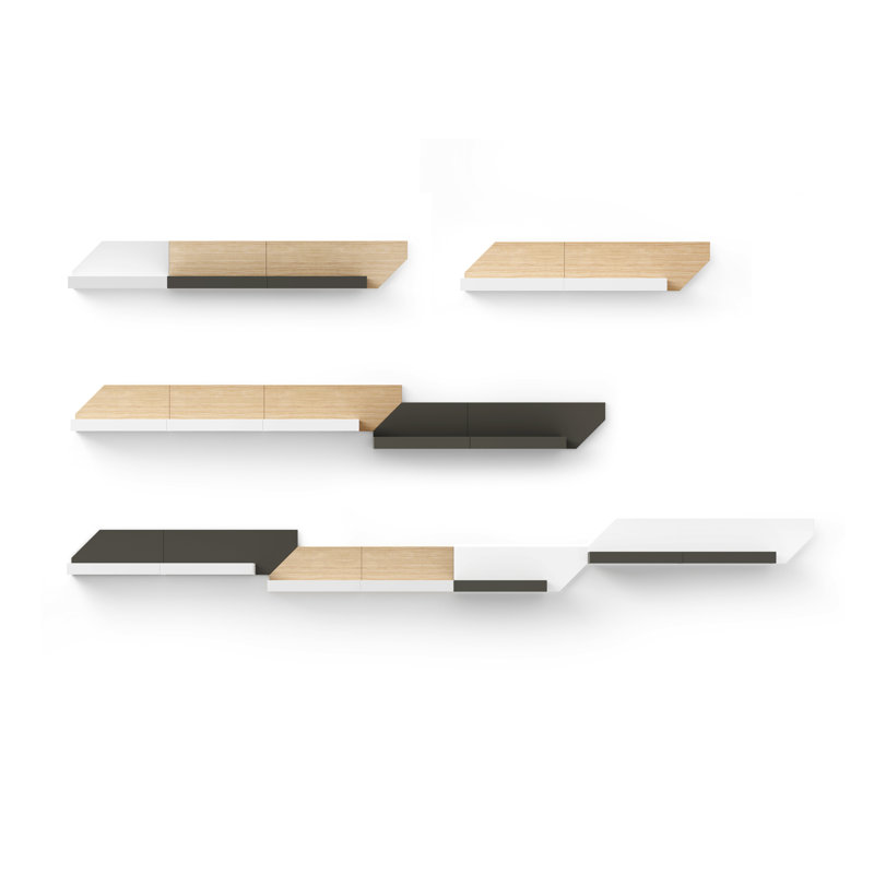 Calumet Floating Shelf, Graphite/White