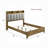 Transitional Brown Finish 1Pc King Size Bed Upholstered Headboard USB Ports Wooden Bedroom Furniture-1121670346